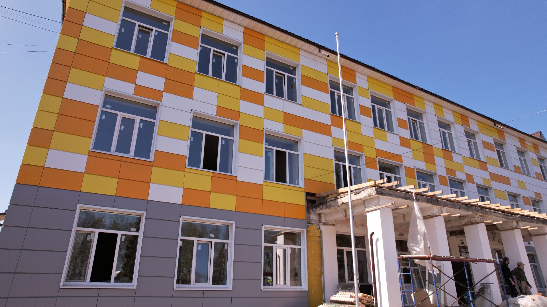 видео с коптера, школа, павловский посад,