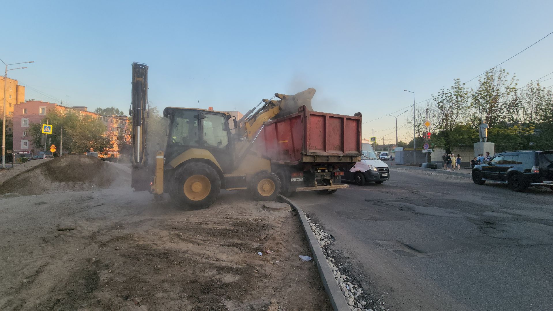 пушкино, дорожный ремонт, проспект, дороги, круговое движение,