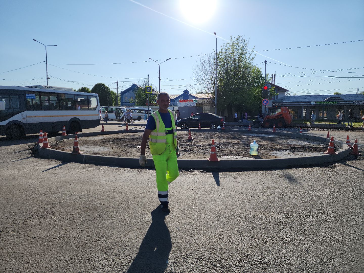 пушкино, дорожный ремонт, проспект, дороги, круговое движение,