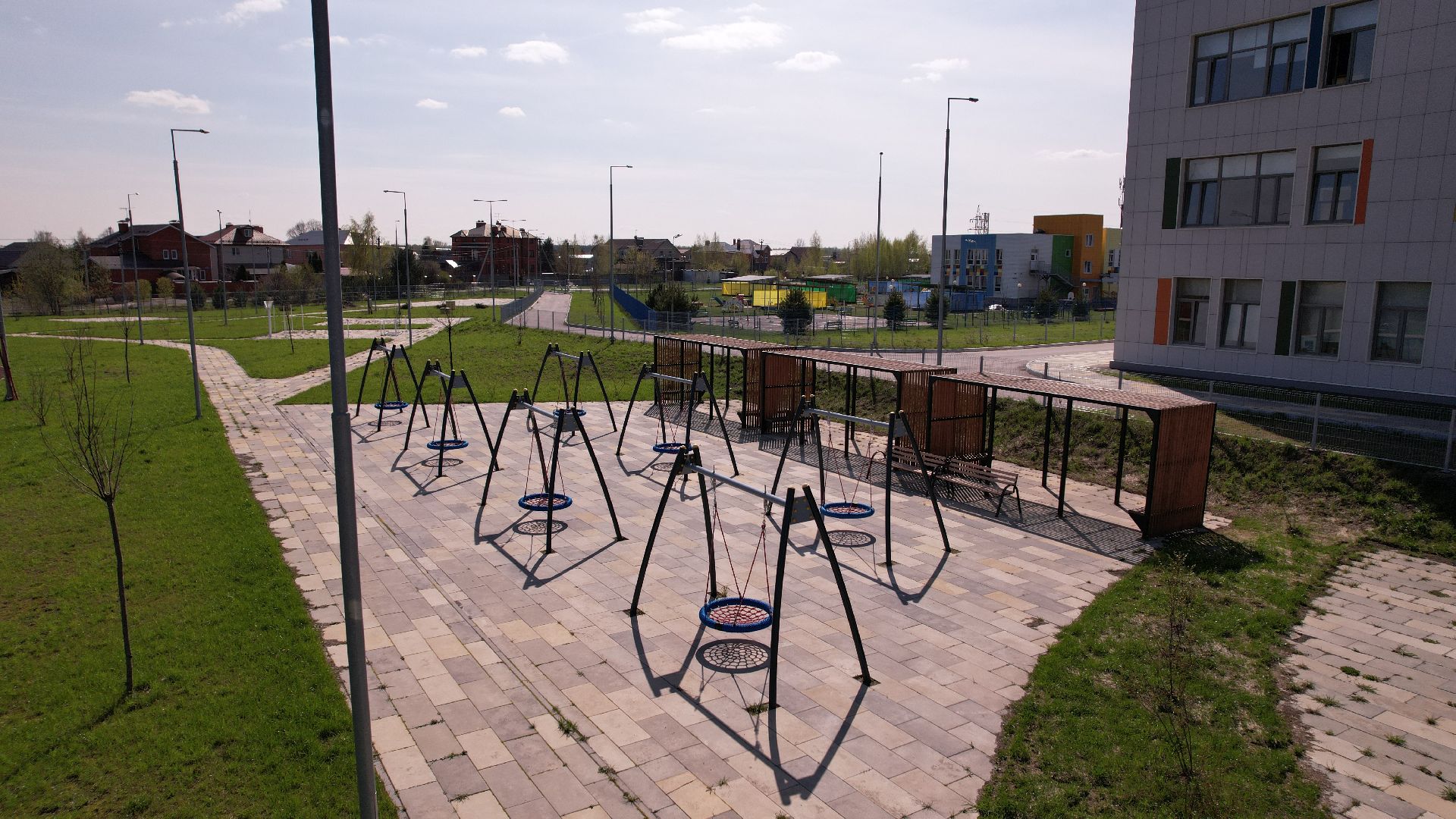 видео с коптера, павлово-посадский городской округ, школа,