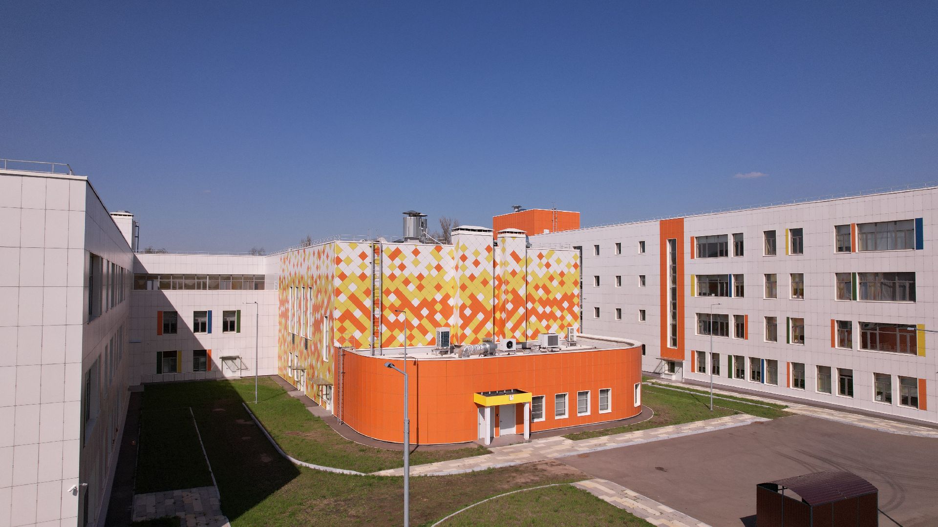 видео с коптера, павлово-посадский городской округ, школа,