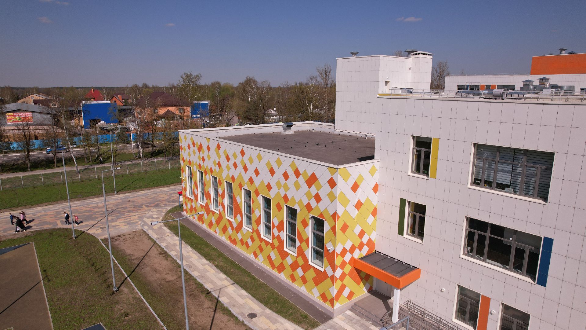 видео с коптера, павлово-посадский городской округ, школа,