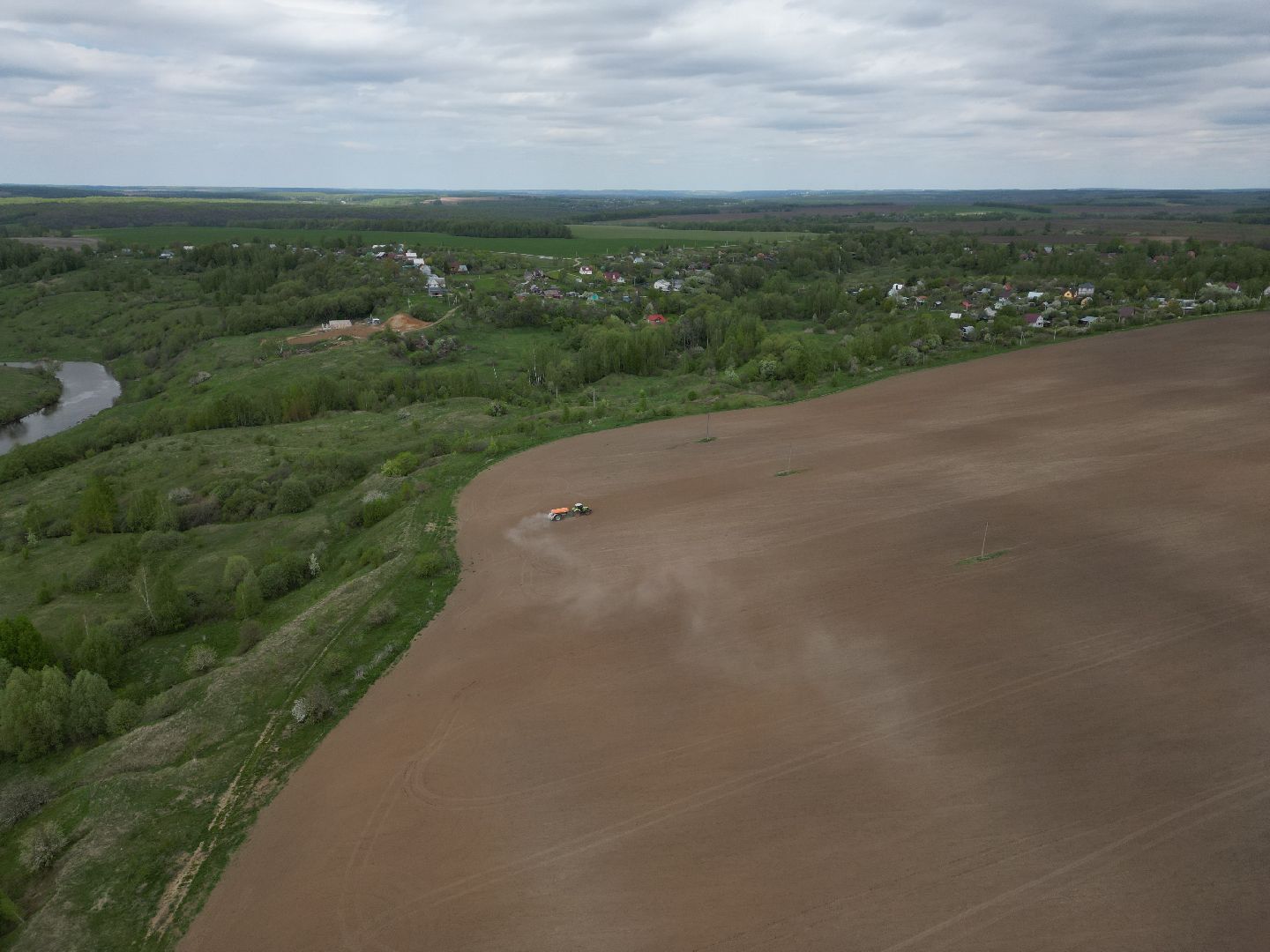 видео с коптера, зарайск, посевная, сельское хозяйство,