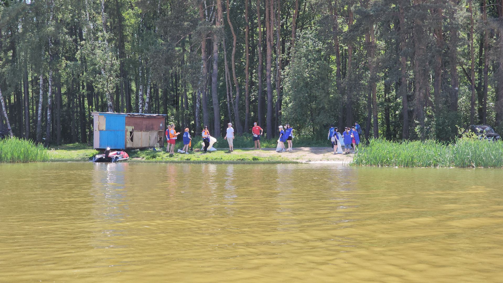 экологическая акция, очистка водоема, Бисеровское озеро, Бисерово, Богородский городской округ,
