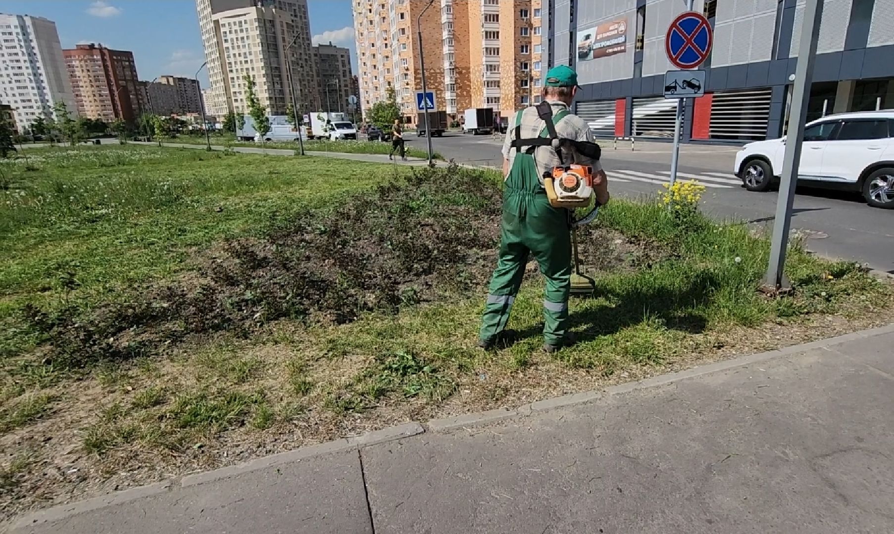 долгопрудный, покос травы,благоустройство, бульвар умберто нобиле,