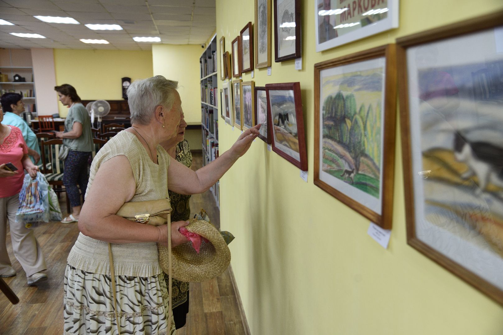 лотошино, лотошинская библиотека, выставка картин, культура,