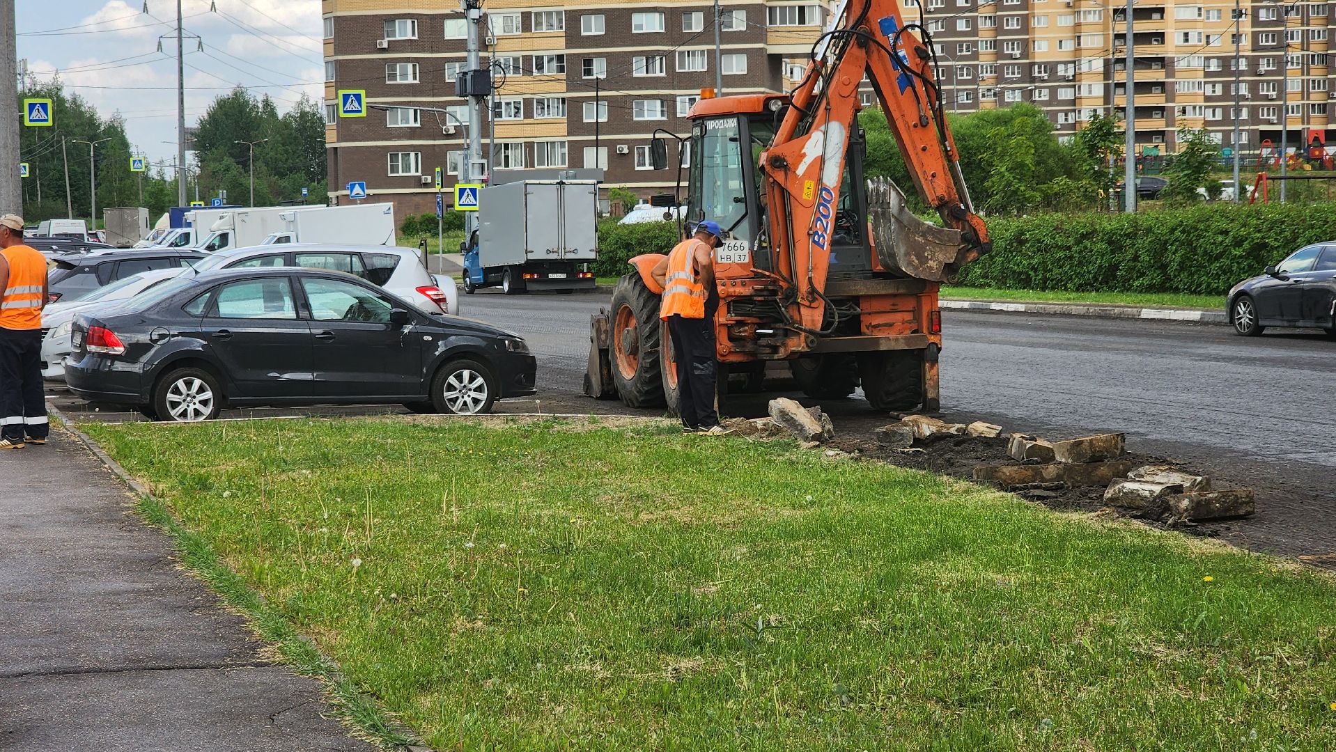 долгопрудный, бордюр, ремонт, асфальт, благоустойство,