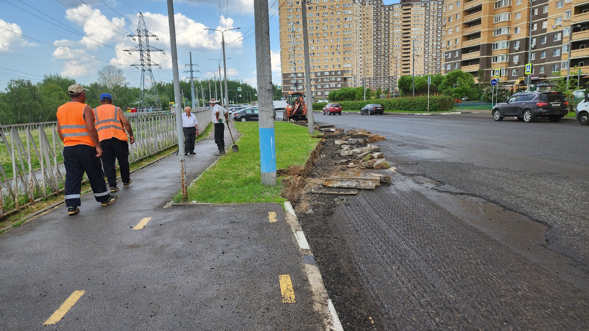 долгопрудный, бордюр, ремонт, асфальт, благоустойство,