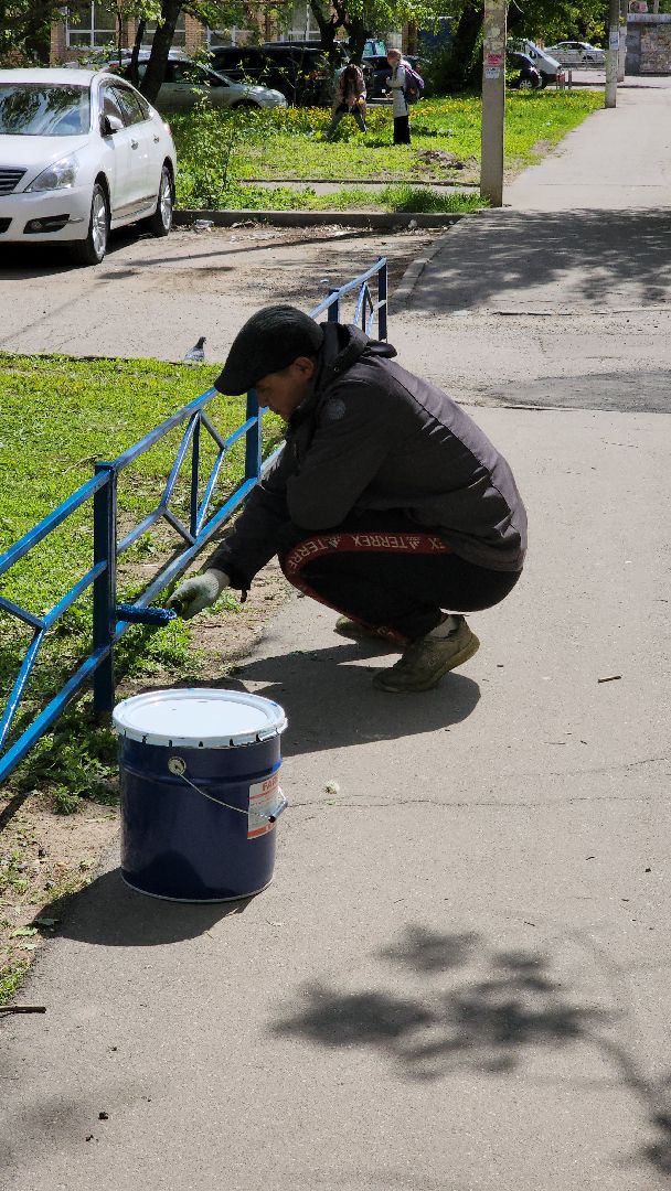 долгопрудный, благоустровйство, покос травы, покраска детских площадок, покраска перил,
