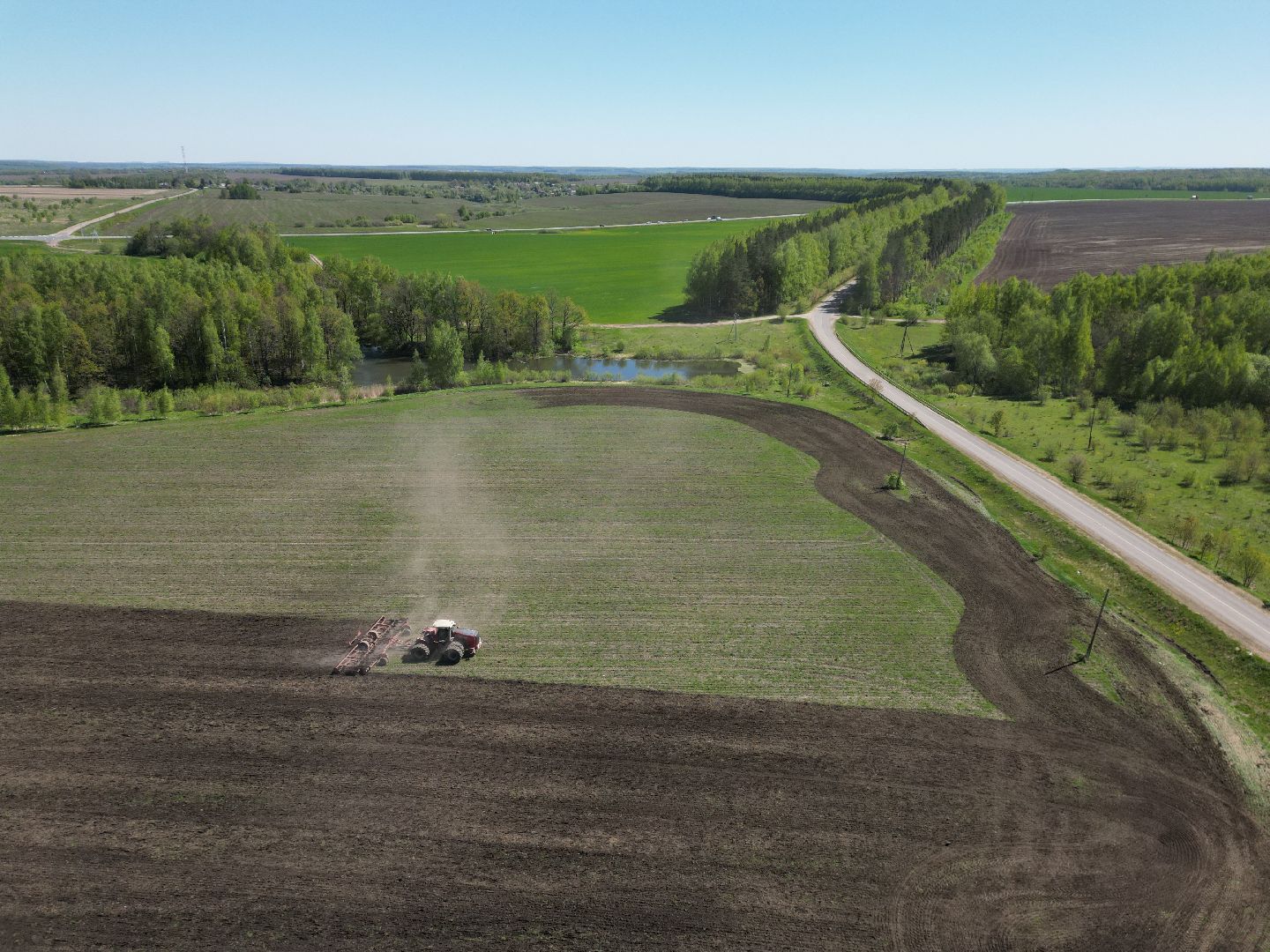 видео с коптера, серебряные пруды, посевная,