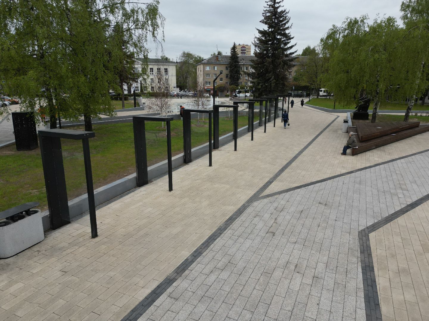 видео с коптера, пушкино, фонтан, благоустройство,