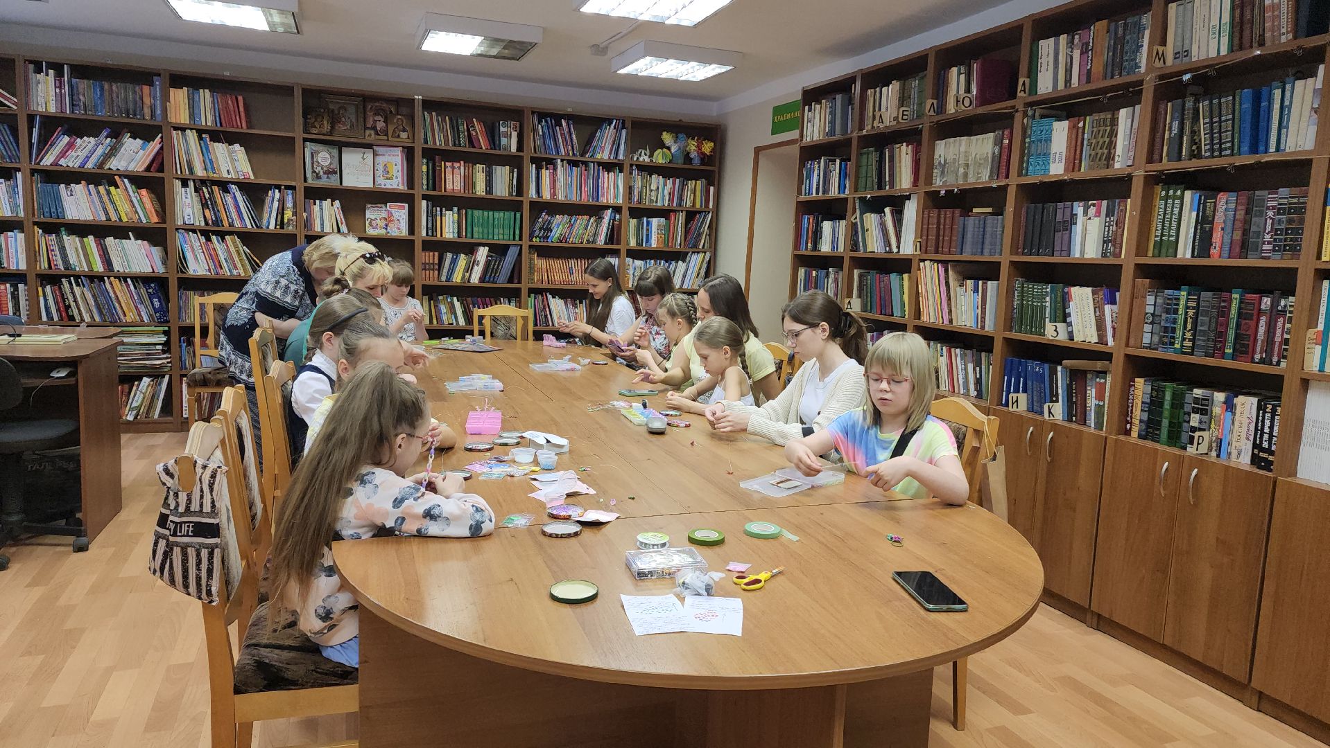 Лобня, детская библиотека, Бисер, рукоделие, дети, творчество,