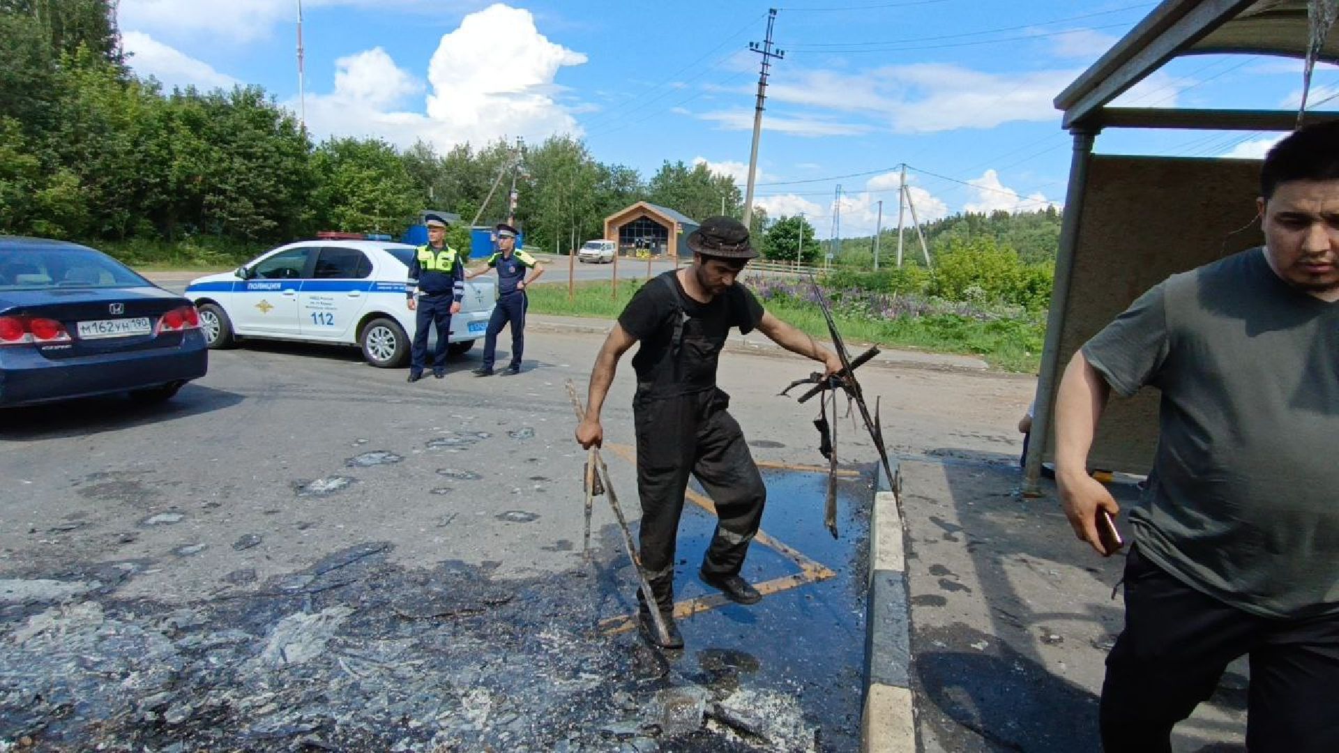 пожар, автобус,