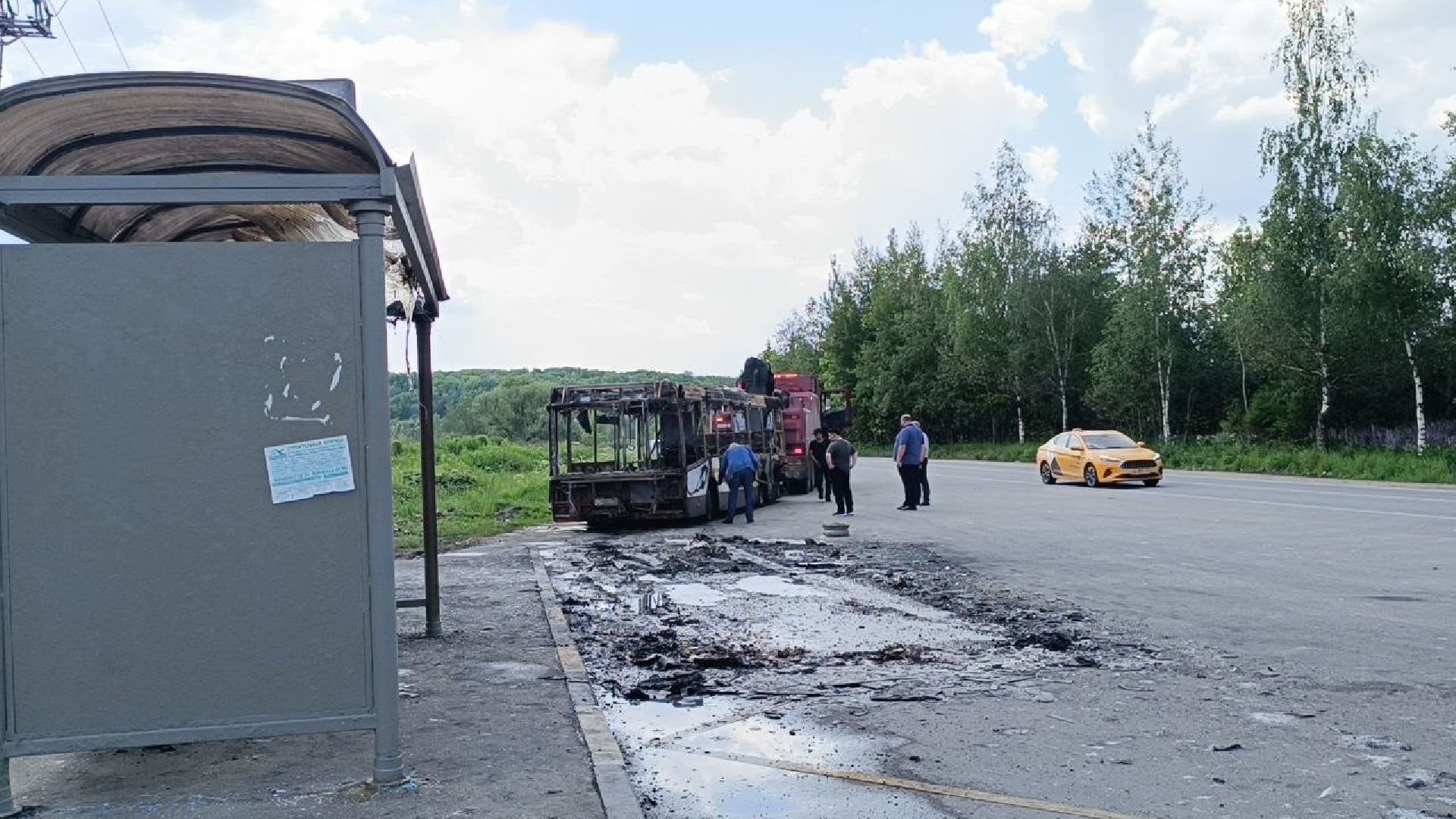 пожар, автобус,