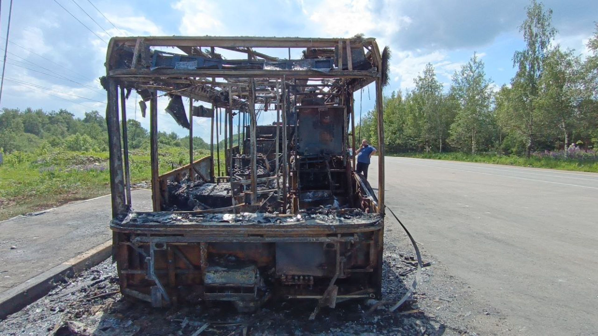 пожар, автобус,