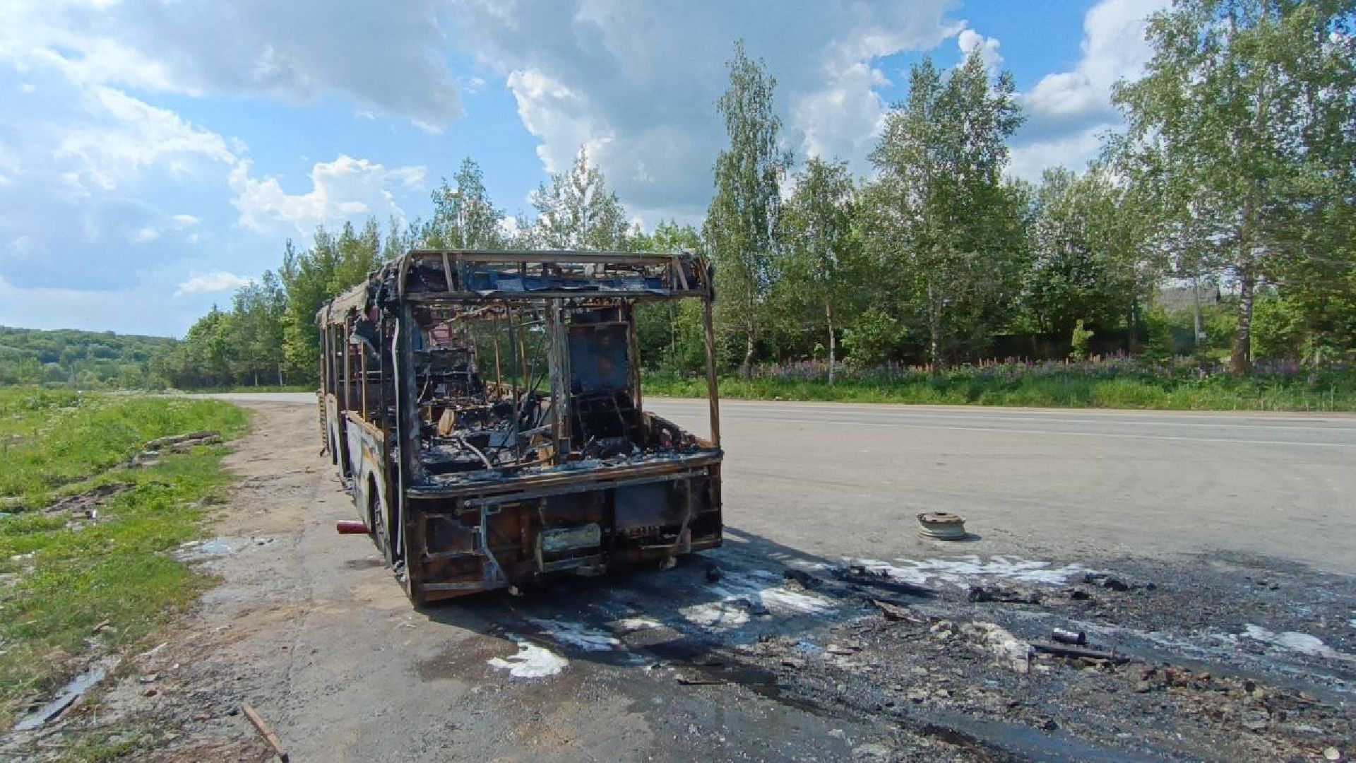 пожар, автобус,