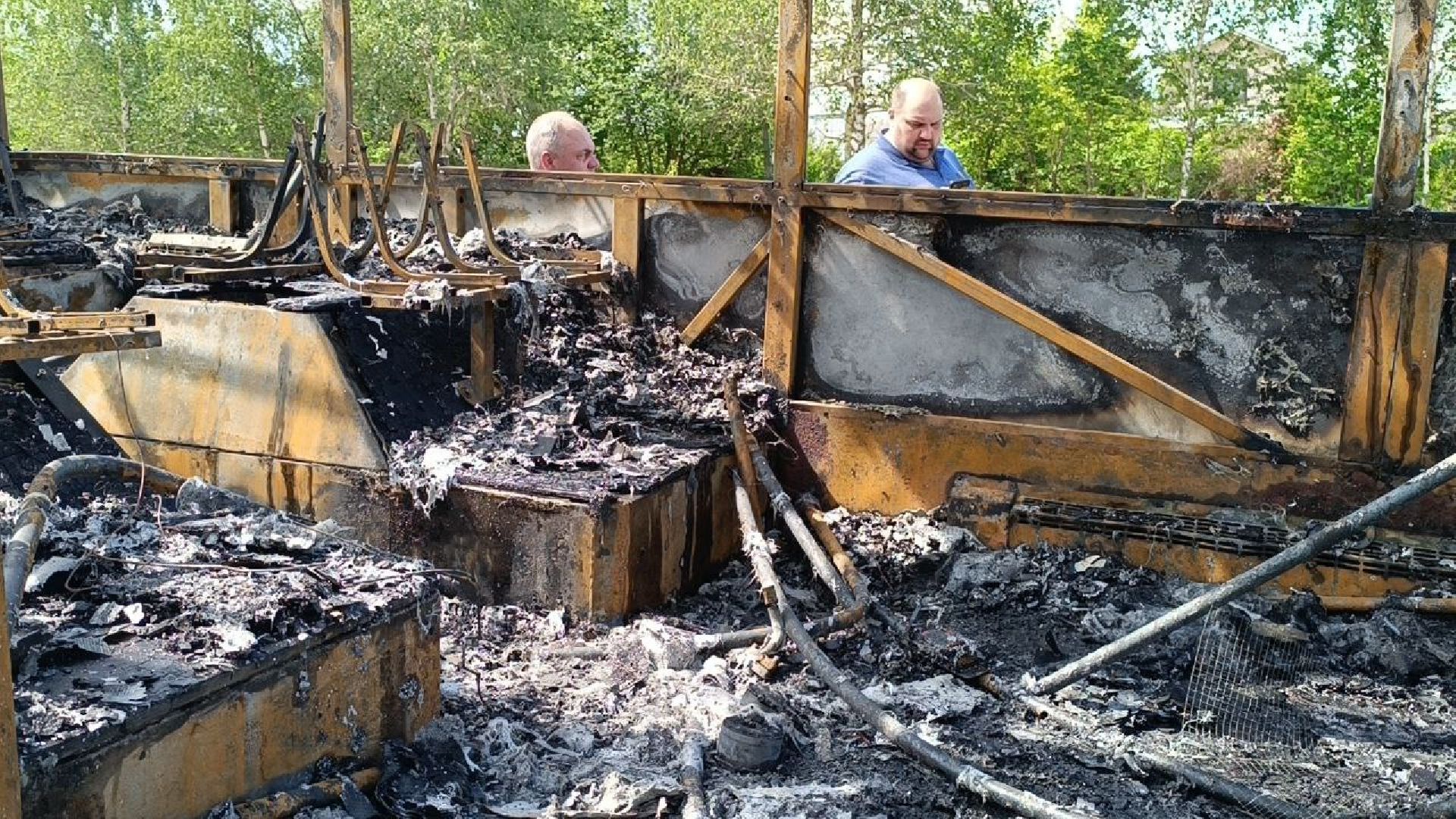 пожар, автобус,