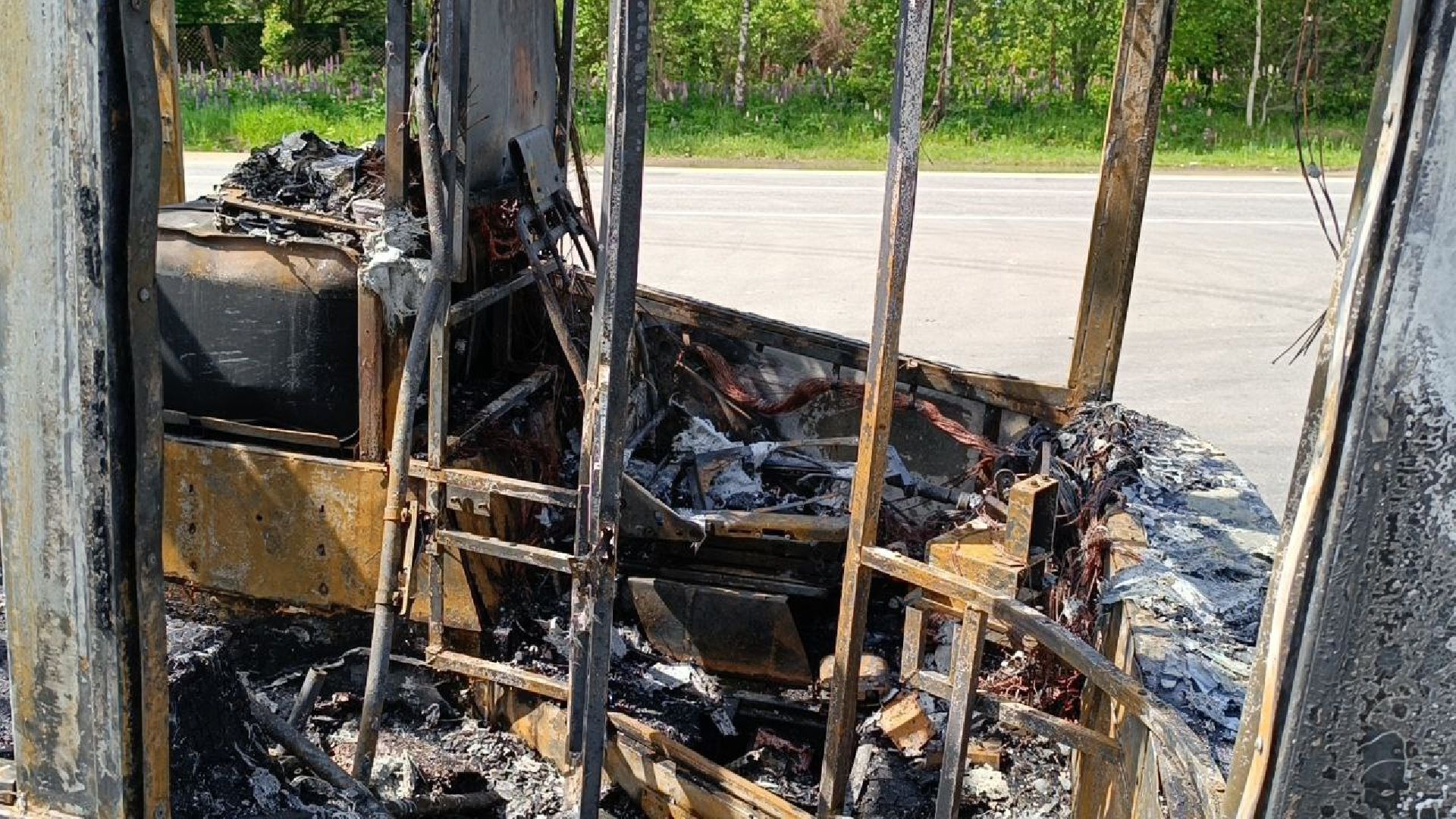 пожар, автобус,