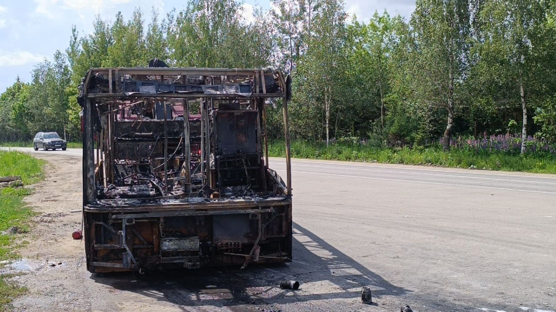 пожар, автобус,