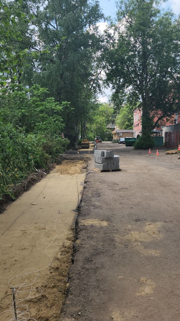 комплексное благоустройство, ул Гарнаева, ул Серова, Николай Ветров, асфальтовое покрытие, бордюрный камень,