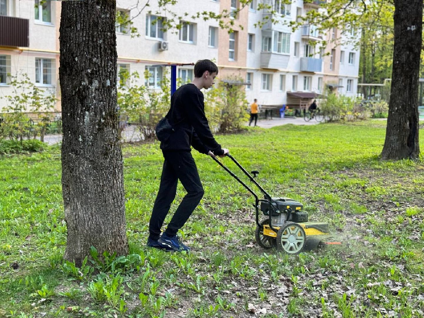 городок, газон, благоустройство,