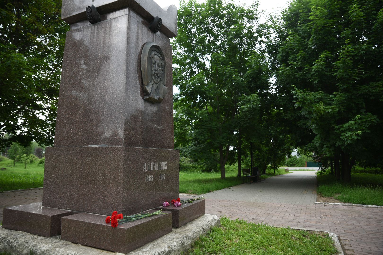 Бронницы, Мероприятие посвященное Пушкину, Памятник внуку Пушкина, Возложение цветов,
