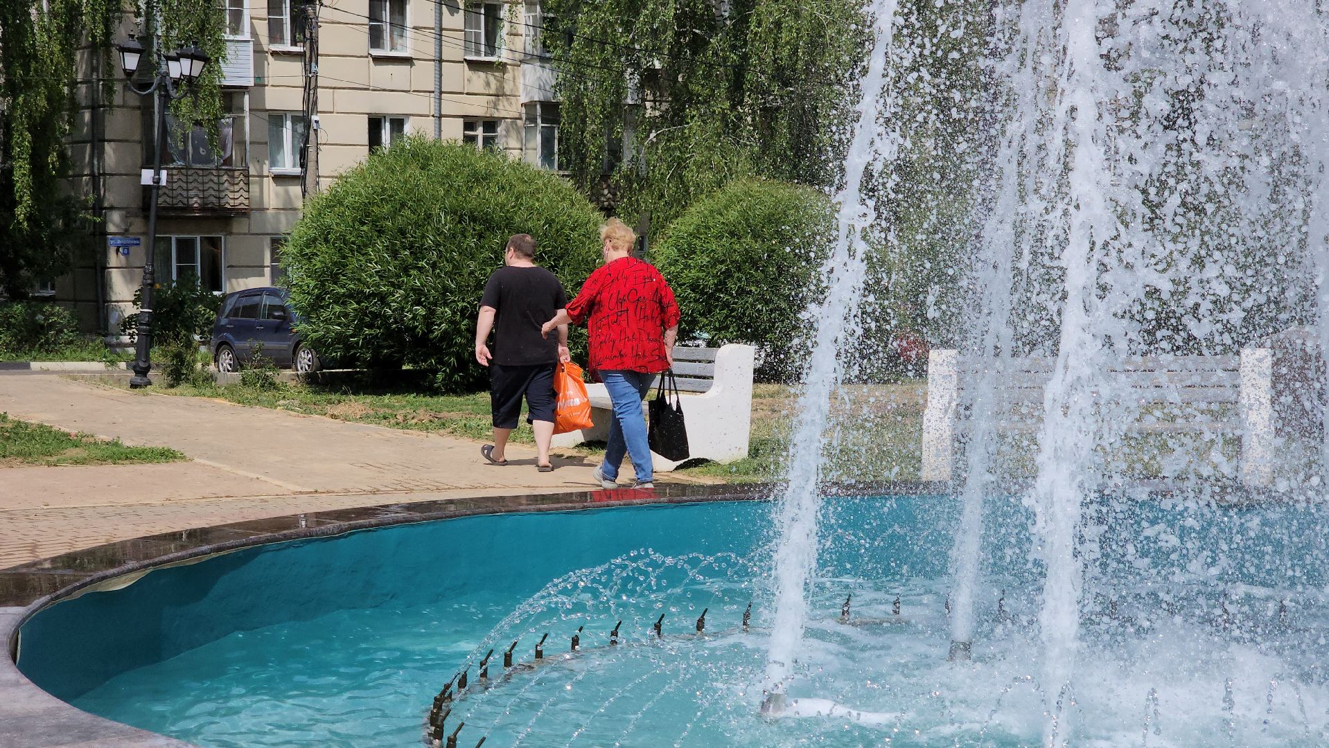 кашира, сквер им генерала белова, благоустройство, теплотрасса, строительные работы, троутар, фонтан, озеленение,