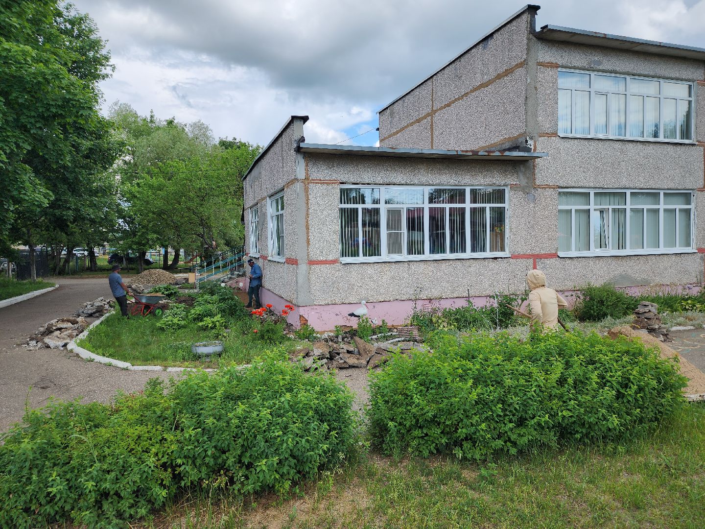 Ремонт, детский сад, орешки, отмостка, Ремонт отмостки, руза, рузский городской округ,