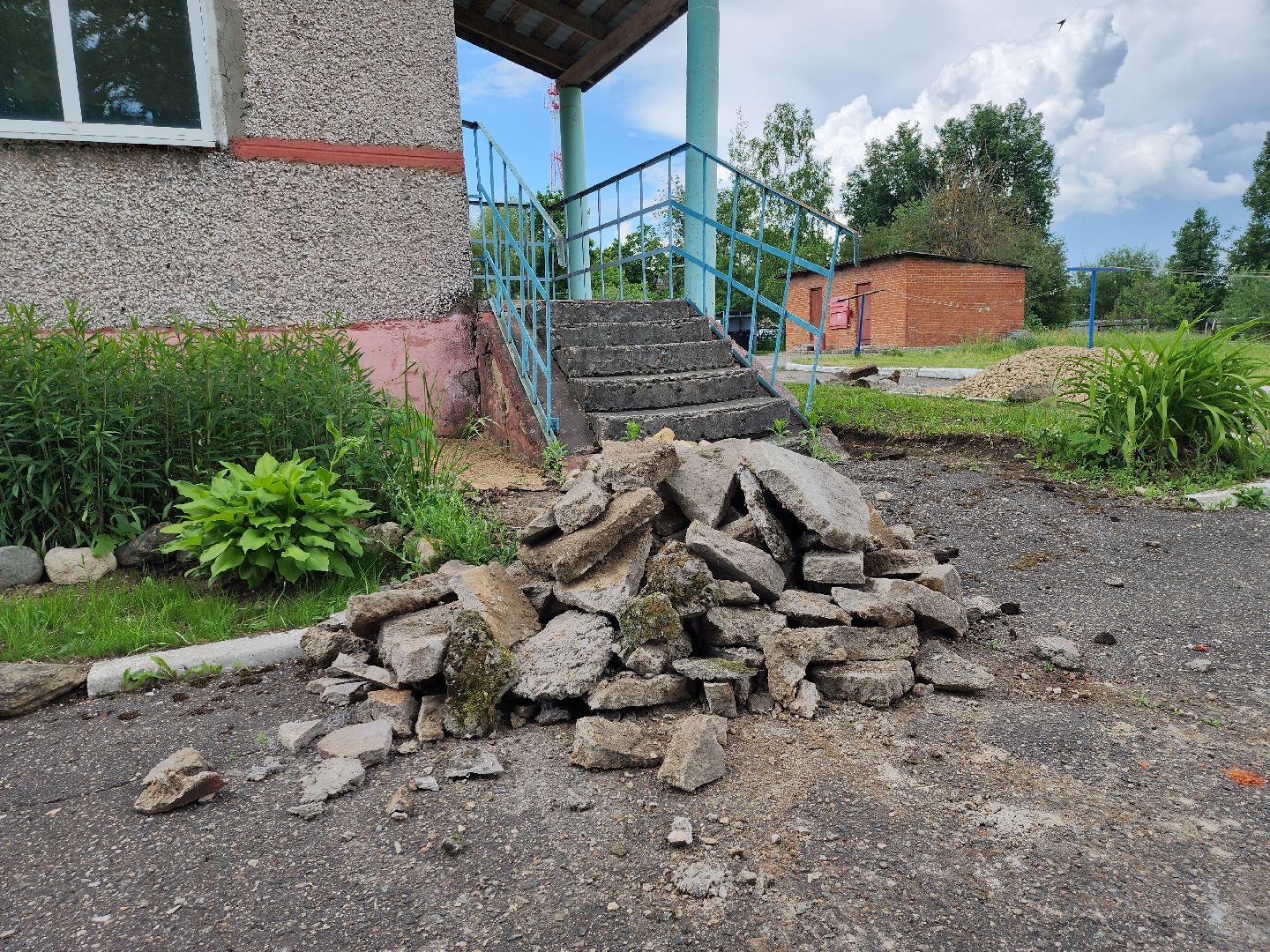 Ремонт, детский сад, орешки, отмостка, Ремонт отмостки, руза, рузский городской округ,