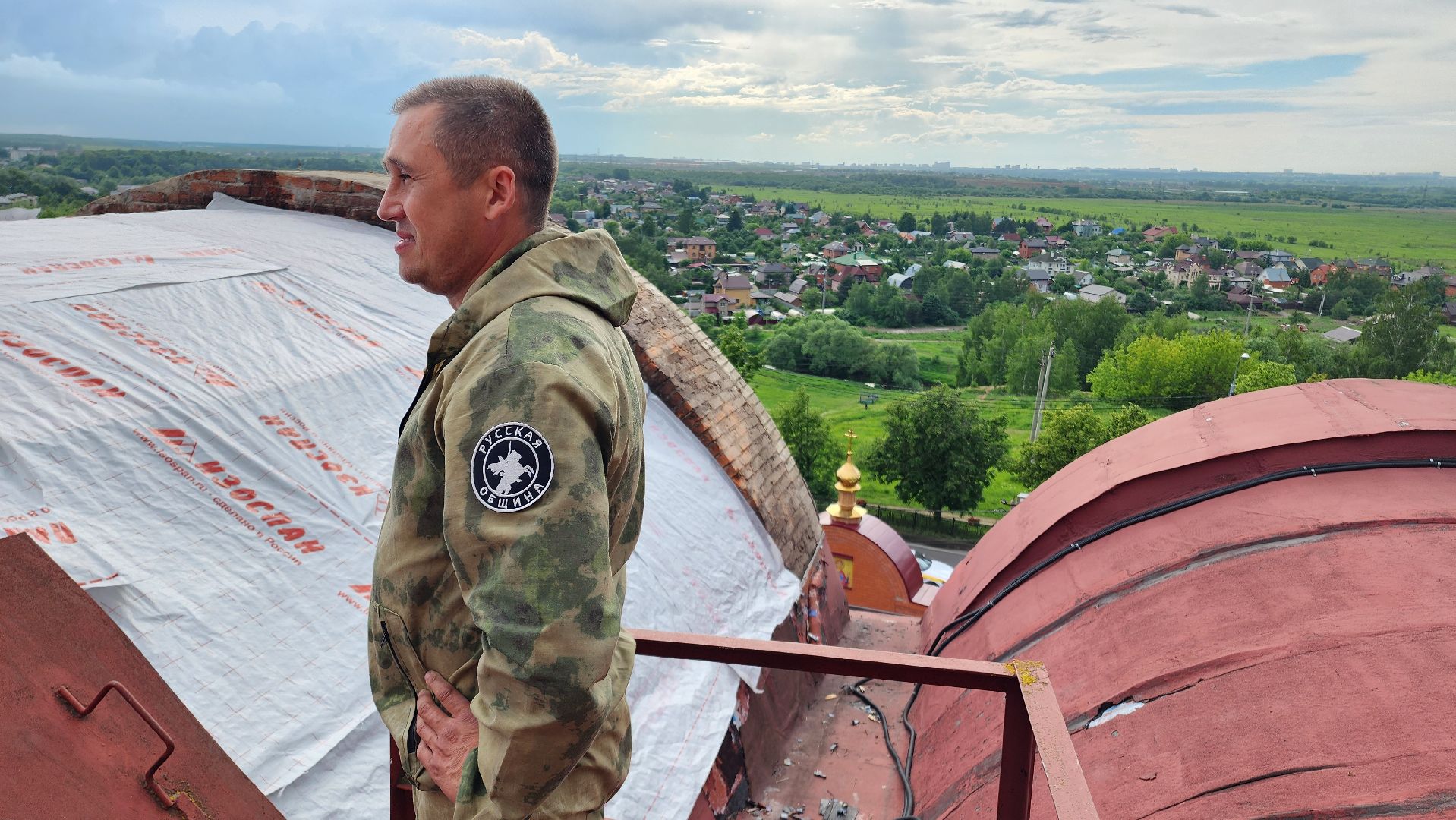 Промышленный альпинист, Собор, Благоустройство, Домодедово, Подмосковье, Альпинизм, Помощь храму, доброе дело,