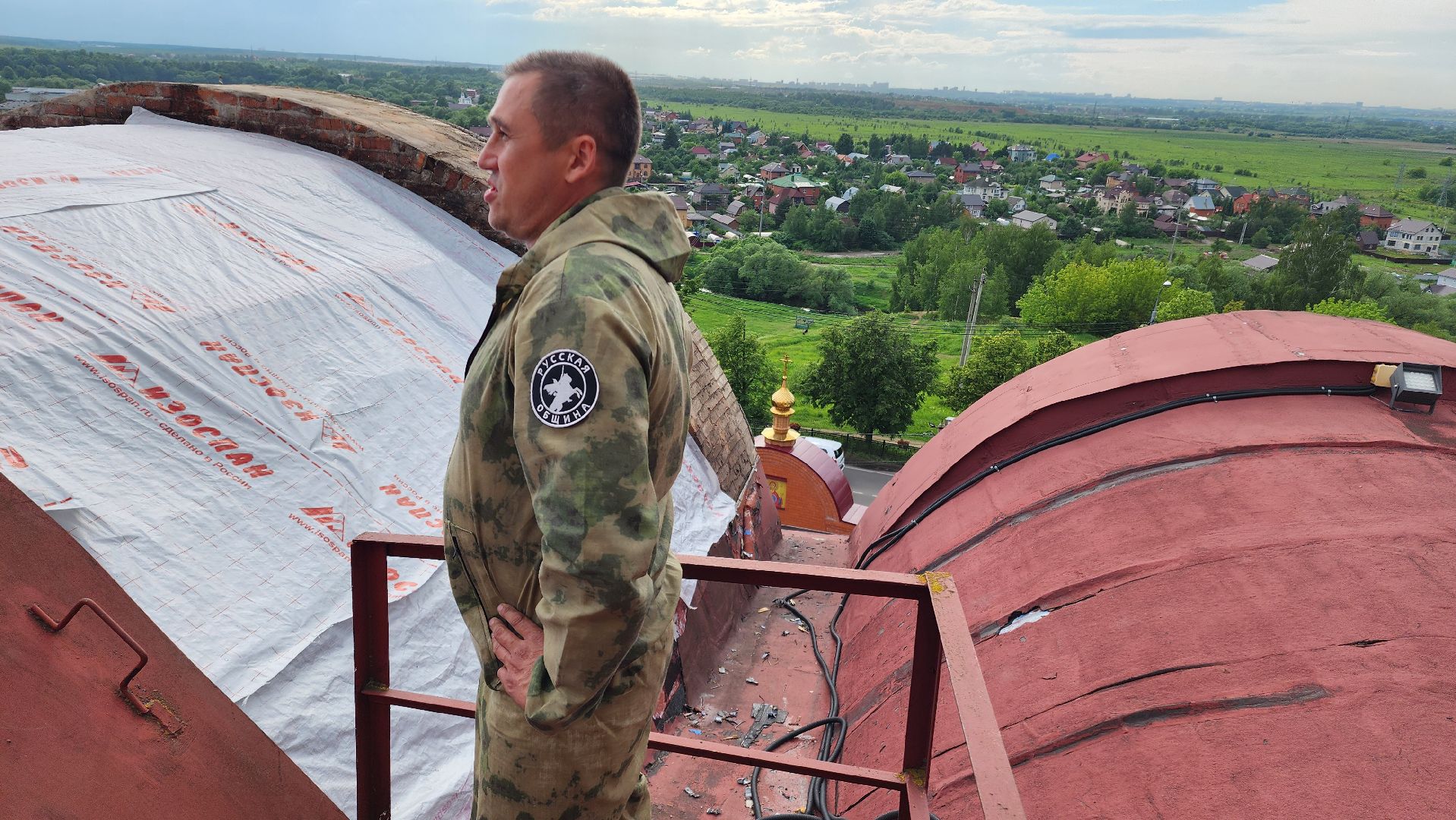 Промышленный альпинист, Собор, Благоустройство, Домодедово, Подмосковье, Альпинизм, Помощь храму, доброе дело,