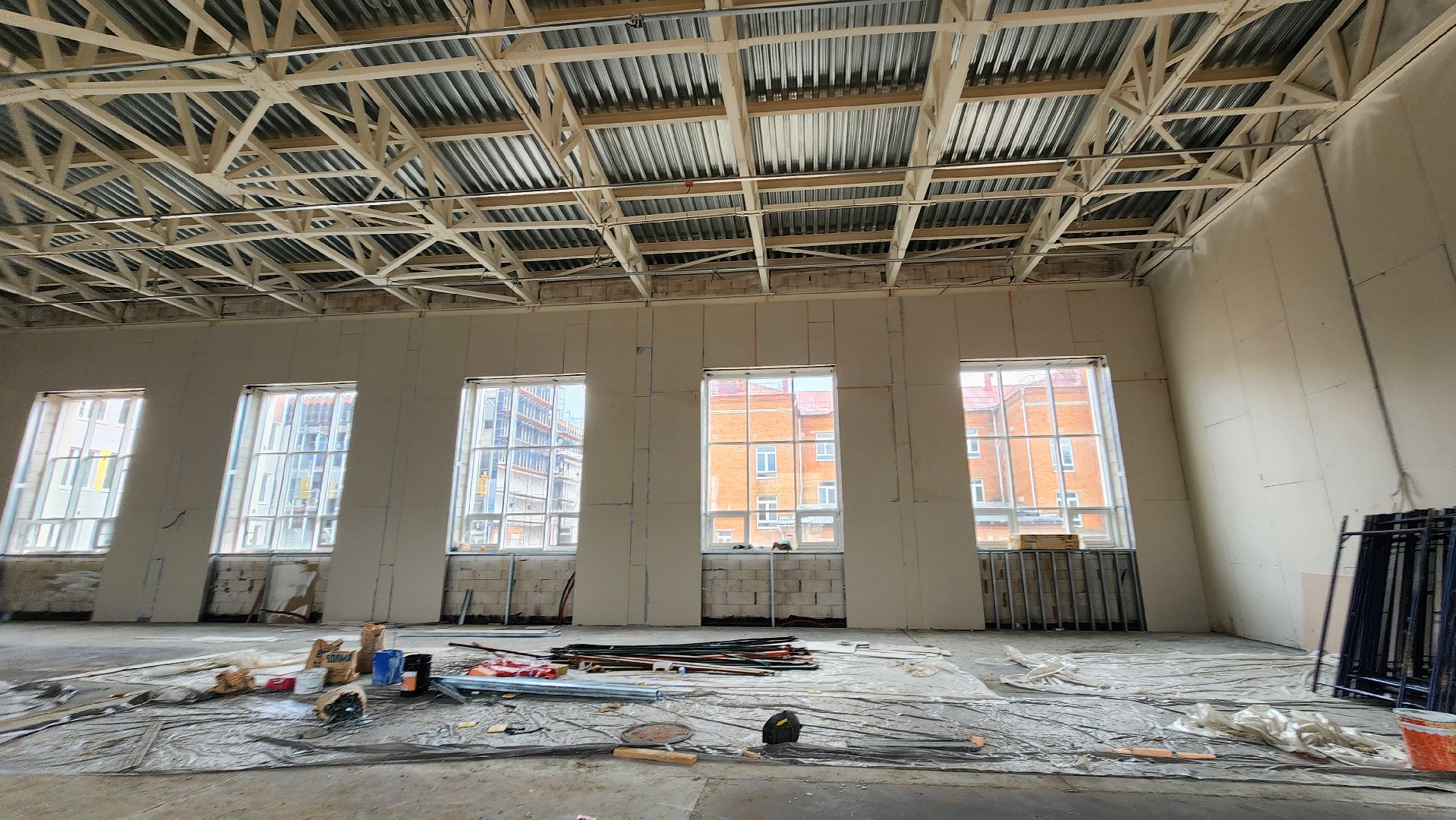 Солнечногорск, Строительство, Поварово, пристройка к школе,