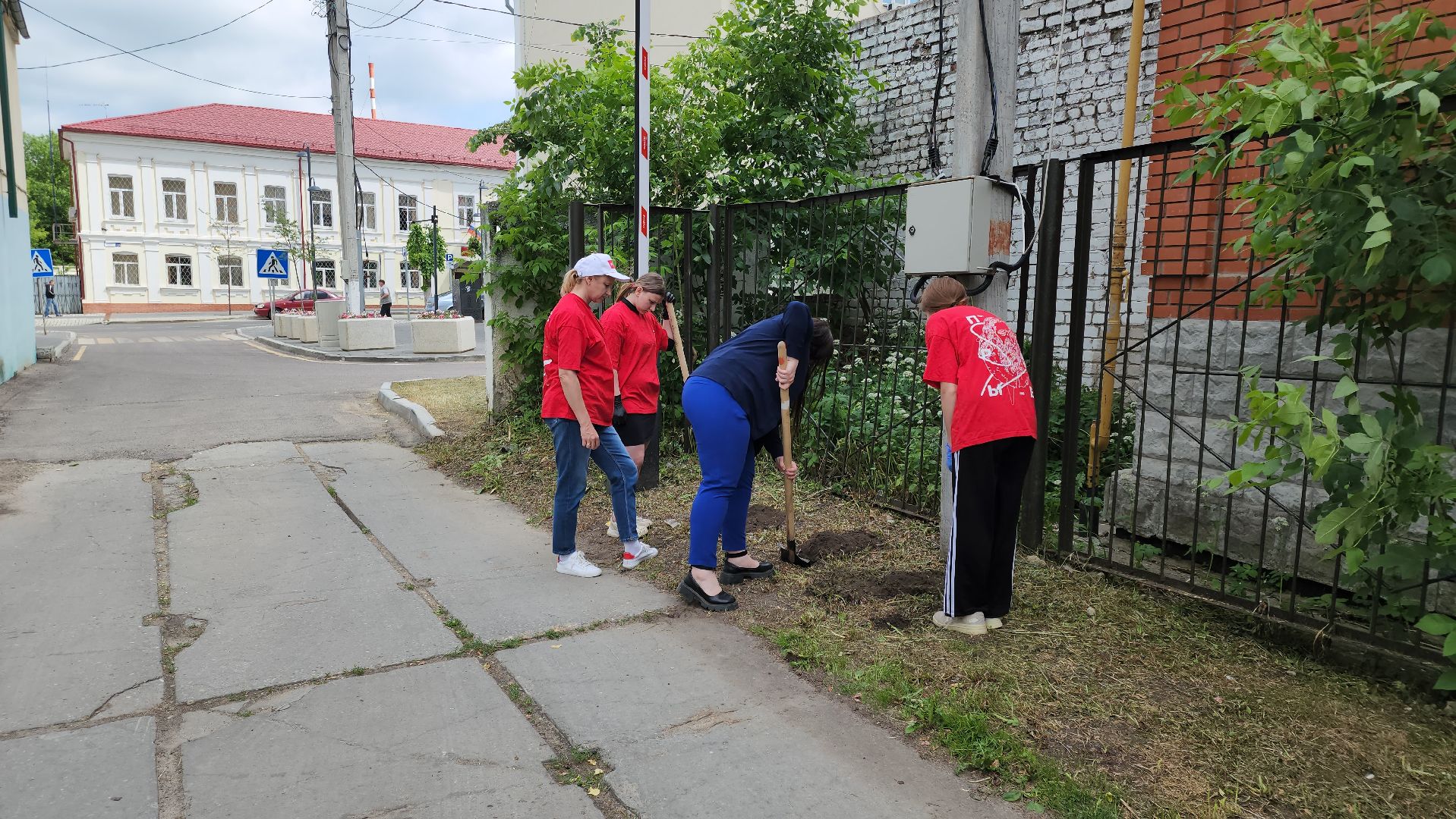 кашира, молодая гвардия, движение первых, высадка кустов, чубушник, следственный отдел, экологическая акция, волонтеры,