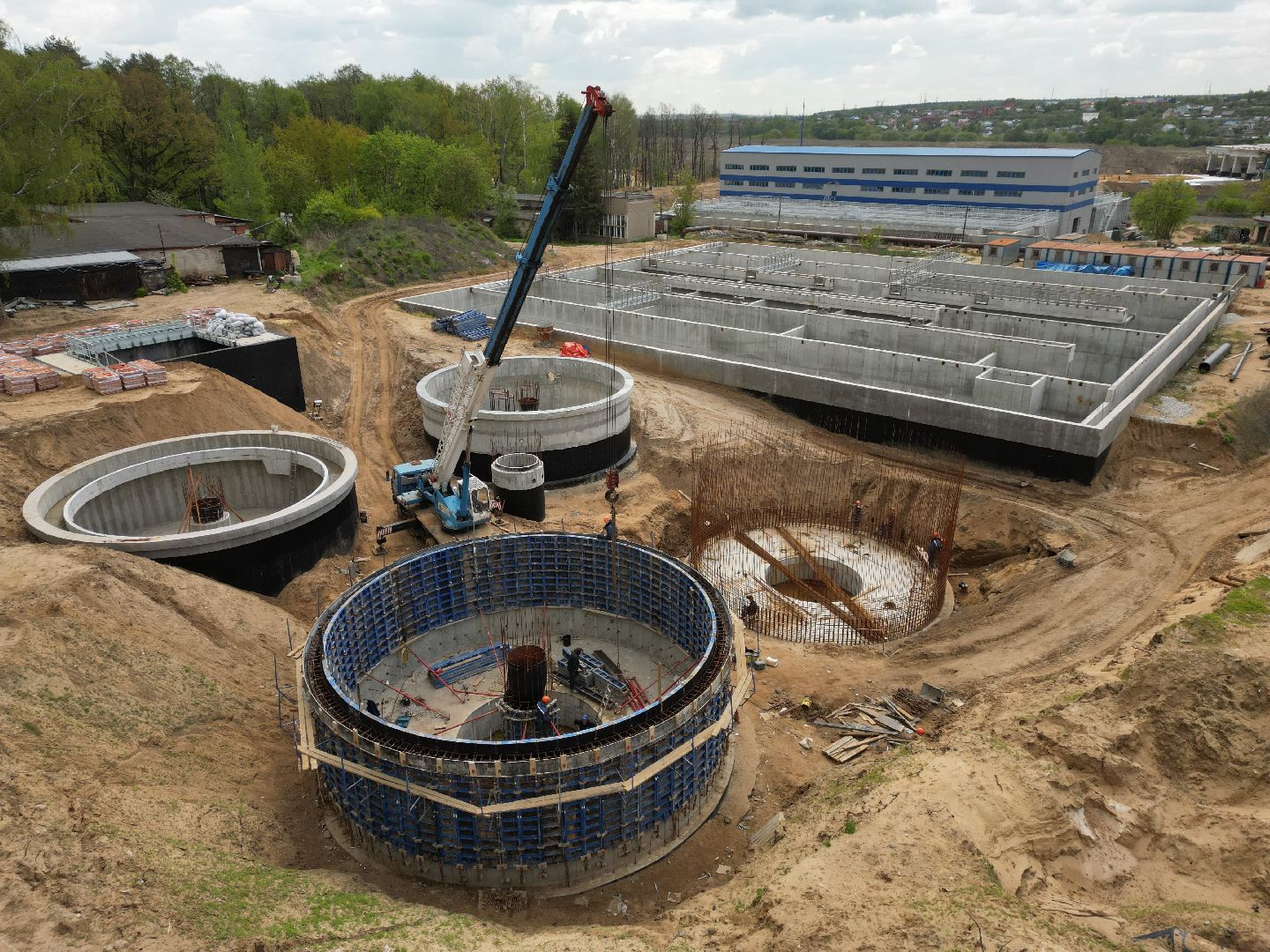 видео с коптера, очистные, лыткарино,