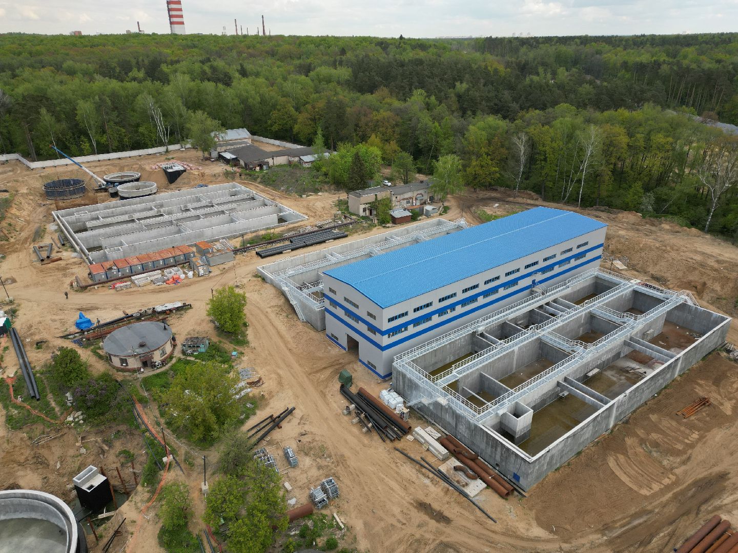 видео с коптера, очистные, лыткарино,