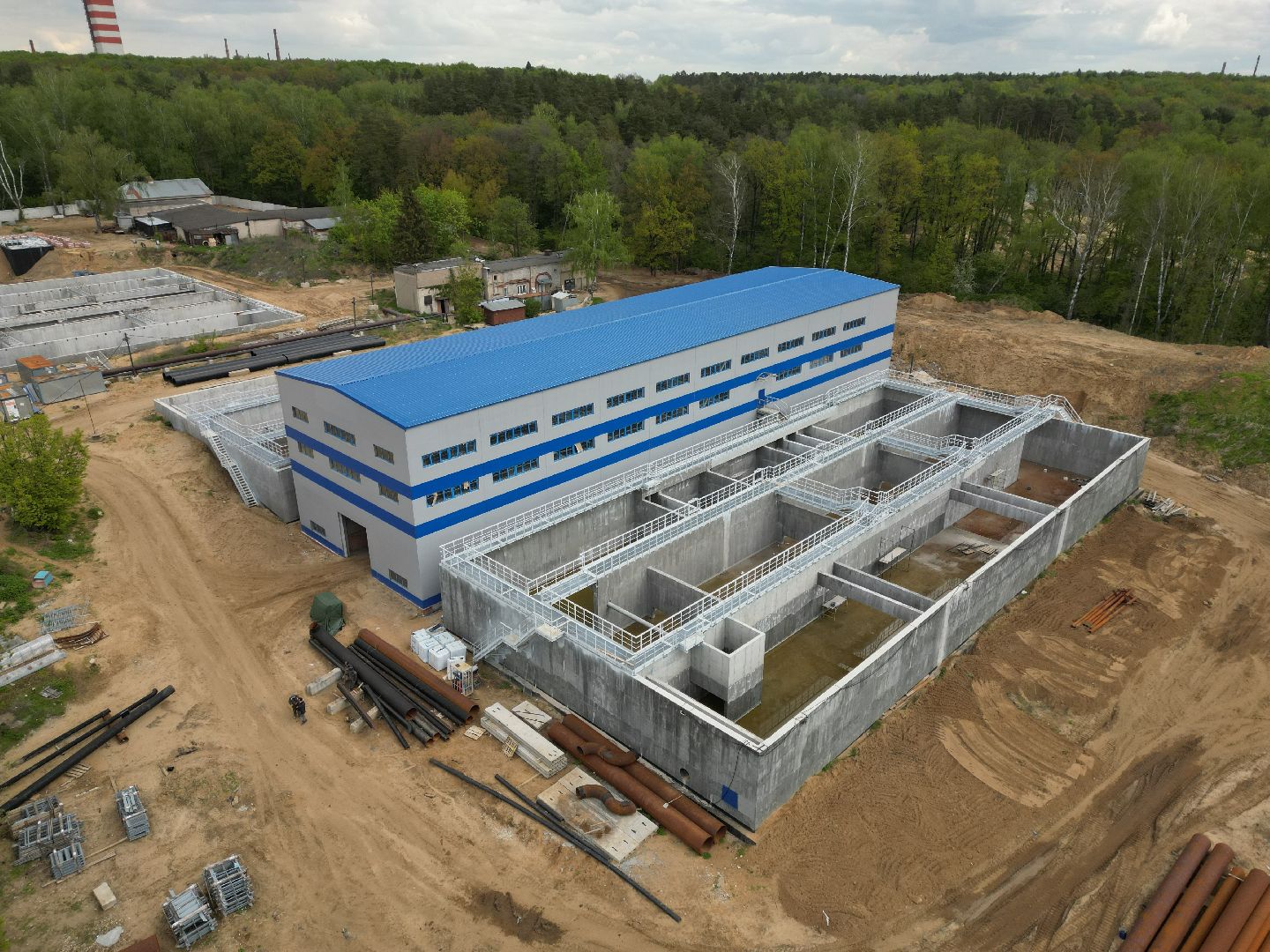 видео с коптера, очистные, лыткарино,