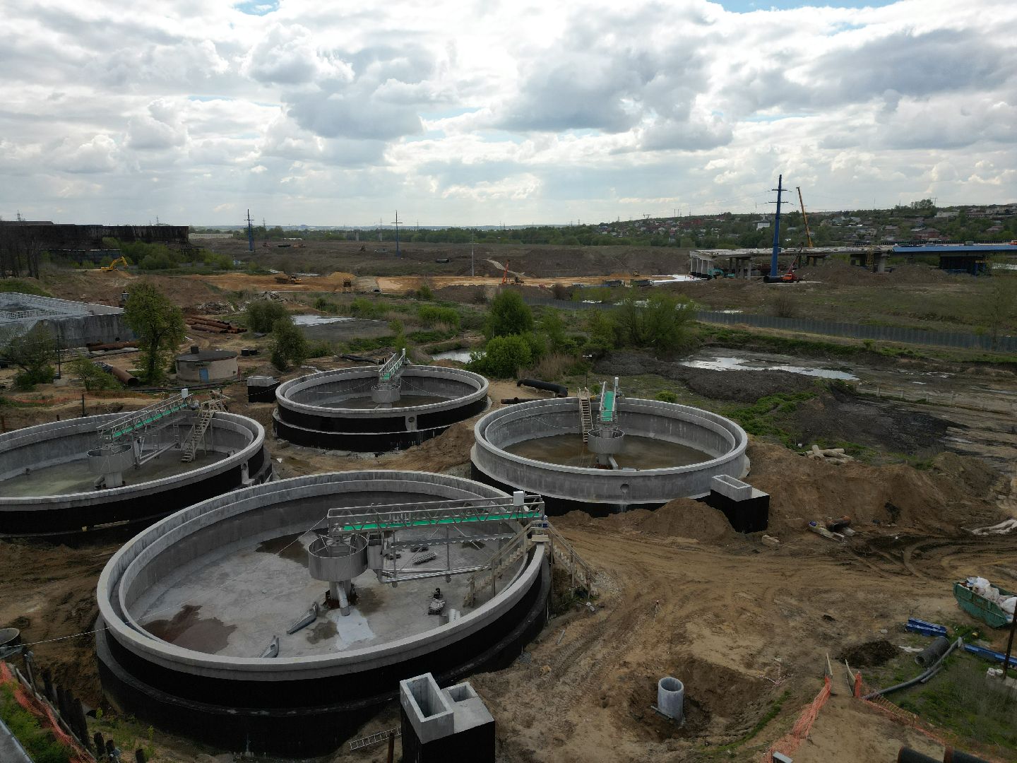 видео с коптера, очистные, лыткарино,