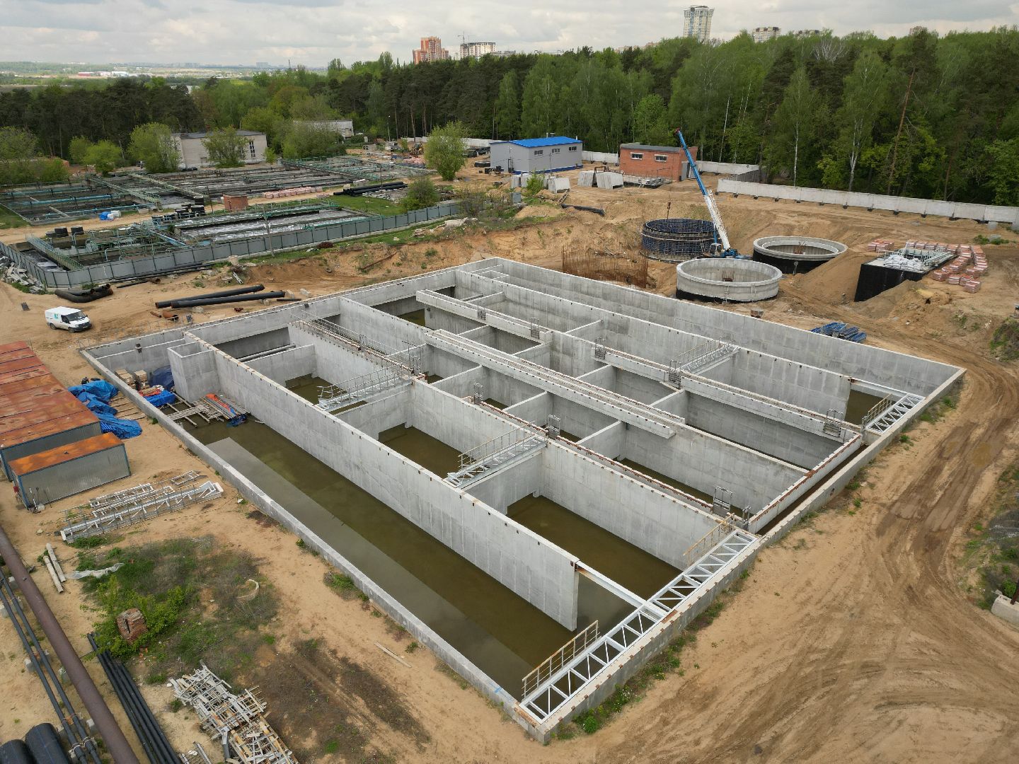 видео с коптера, очистные, лыткарино,