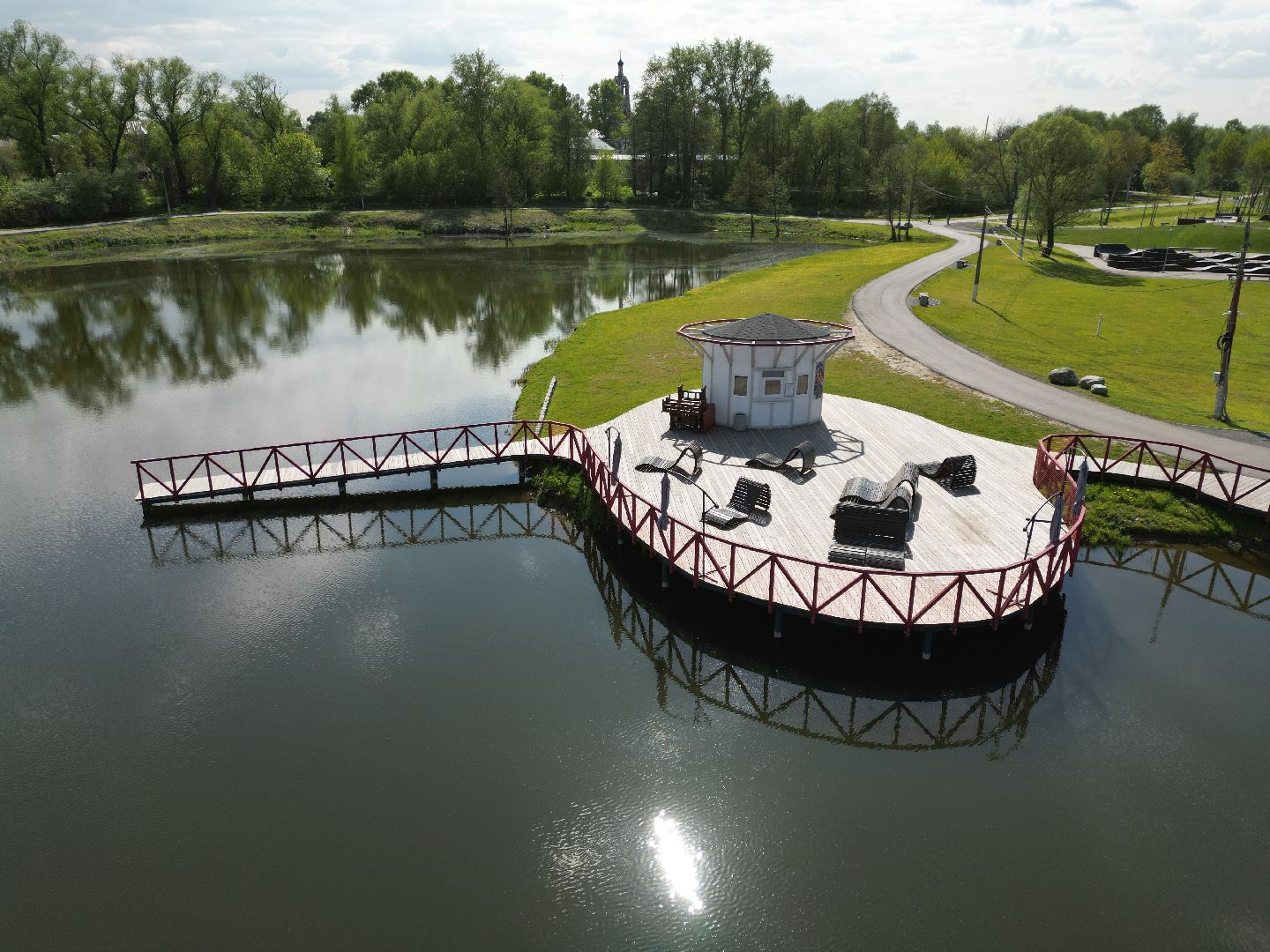видео с коптера, парк, бронницы,