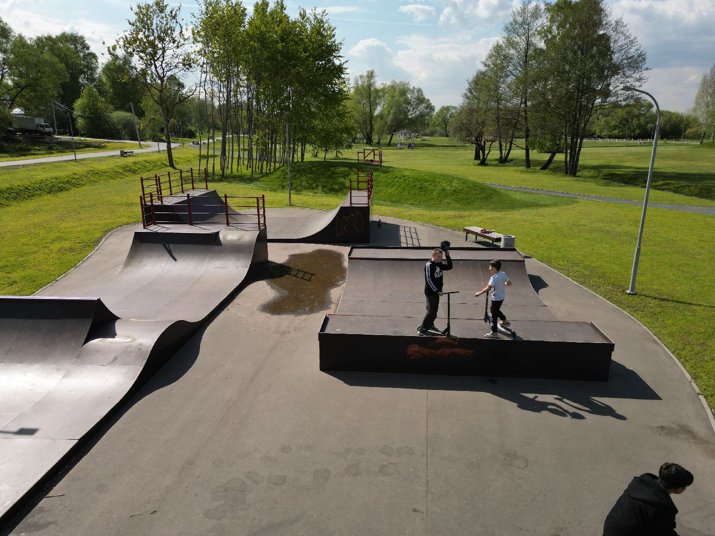 видео с коптера, парк, бронницы,