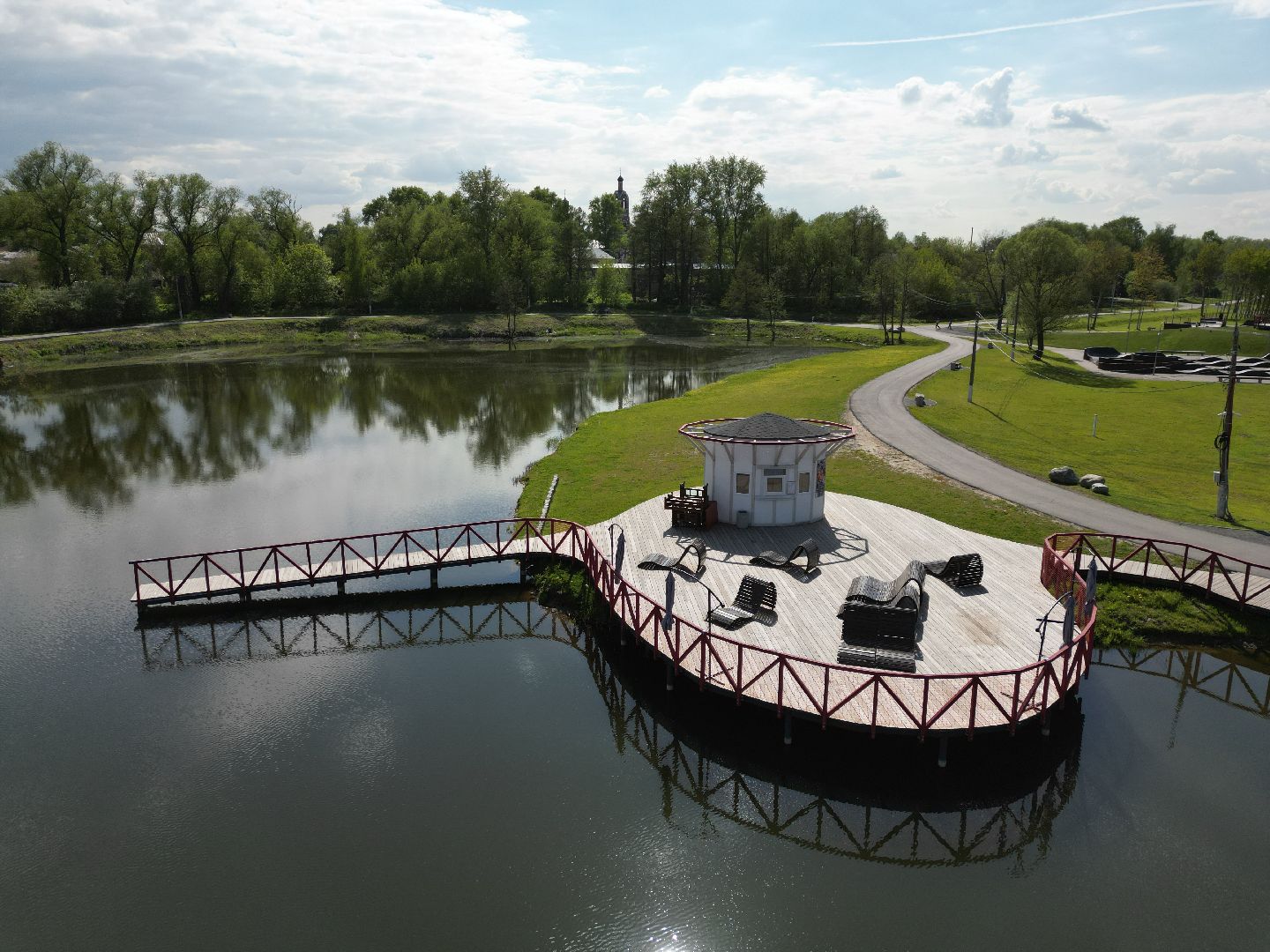 видео с коптера, парк, бронницы,