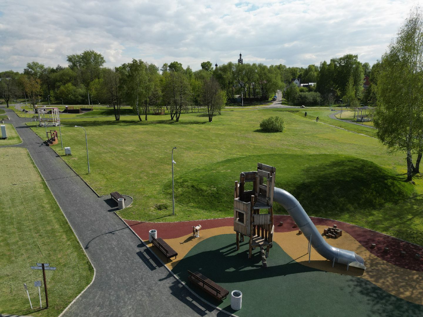 видео с коптера, парк, бронницы,