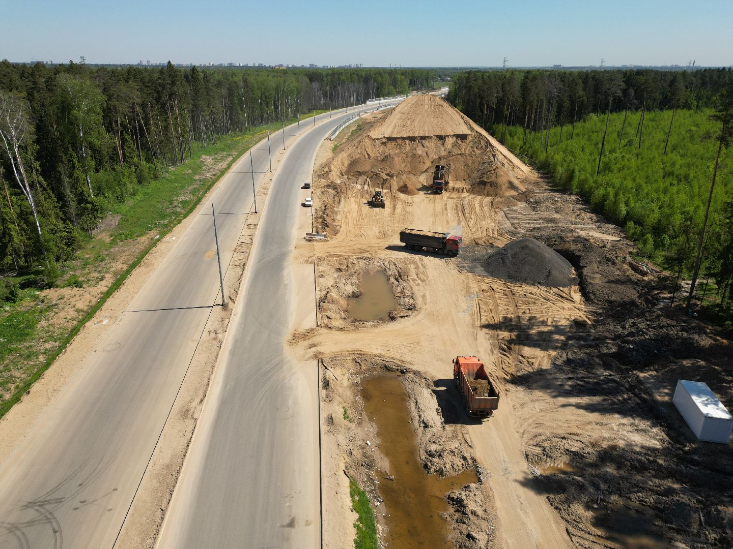 видео с коптера, дорога, шоссе, мытищи,