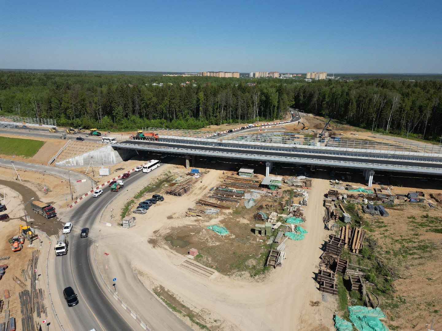 видео с коптера, дорога, шоссе, мытищи,