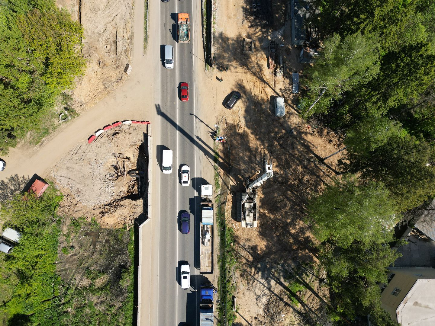 видео с коптера, дорога, шоссе, мытищи,