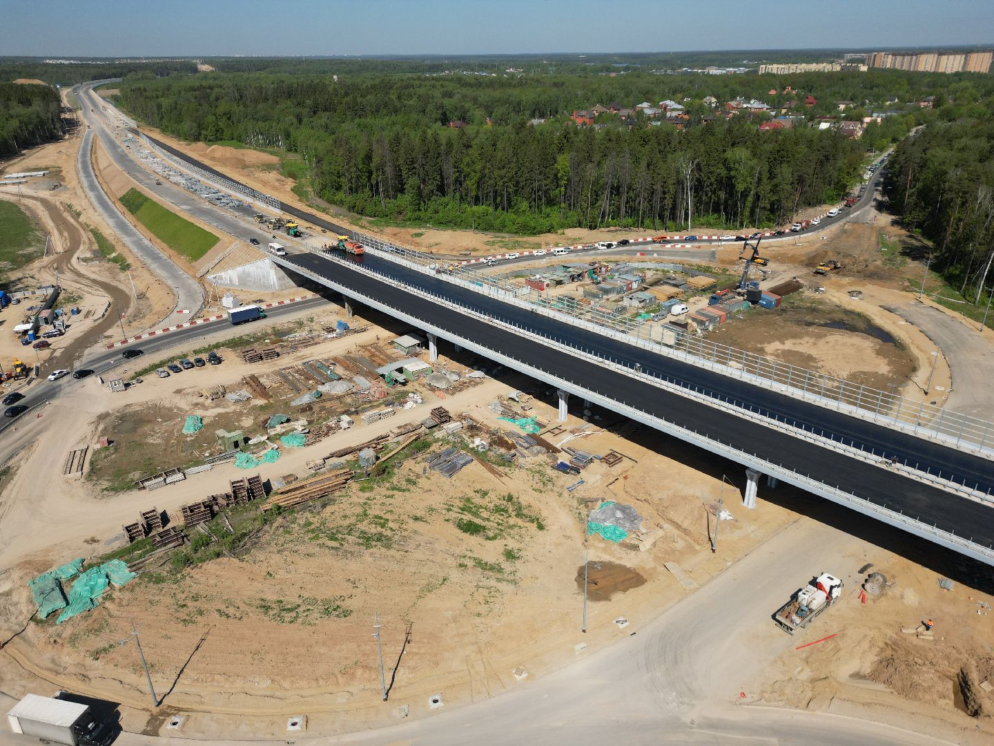видео с коптера, дорога, шоссе, мытищи,