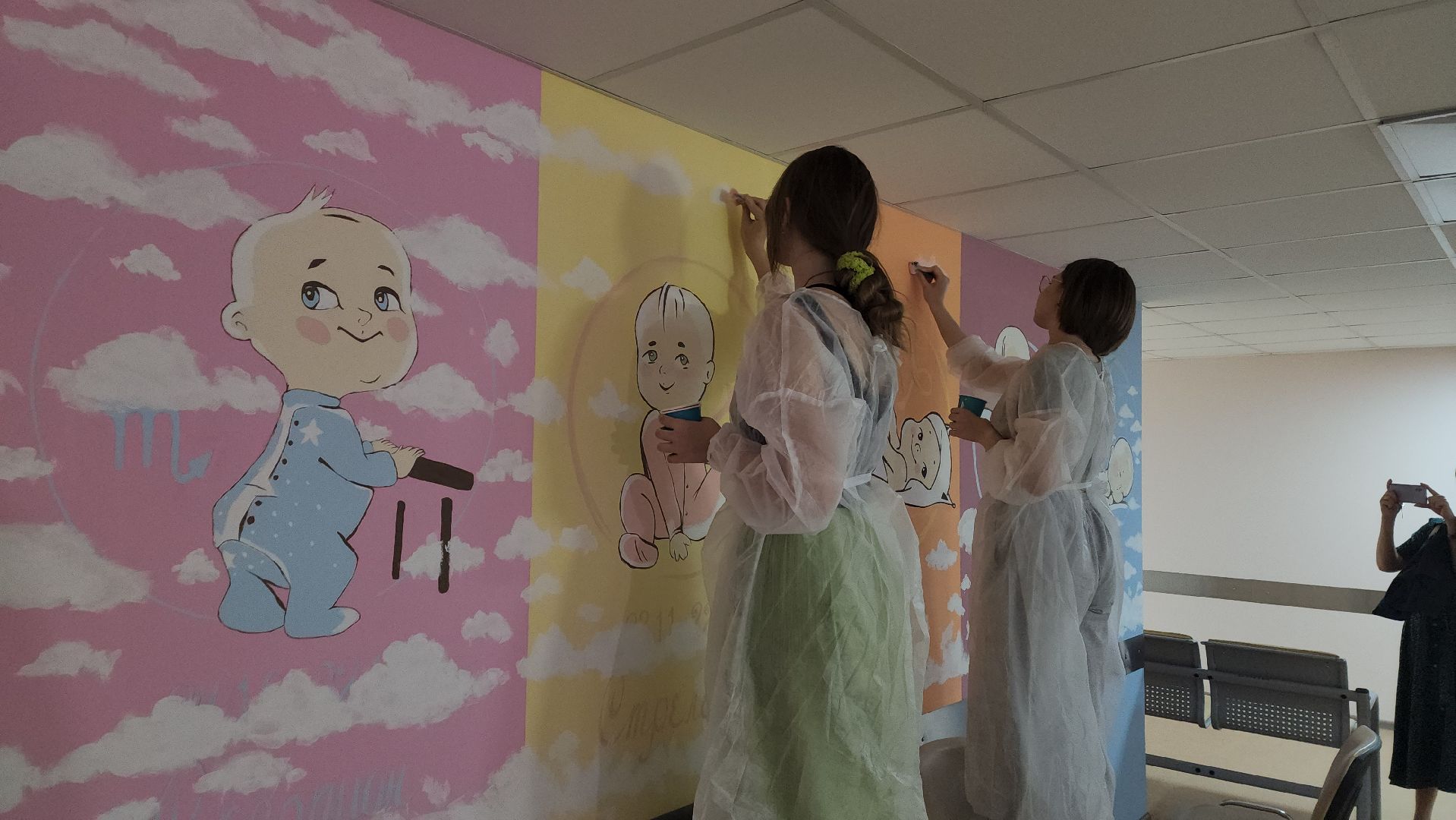 пушкино, больница, роспись, студенты, дети и родители, перинатальный центр, мультфильмы,