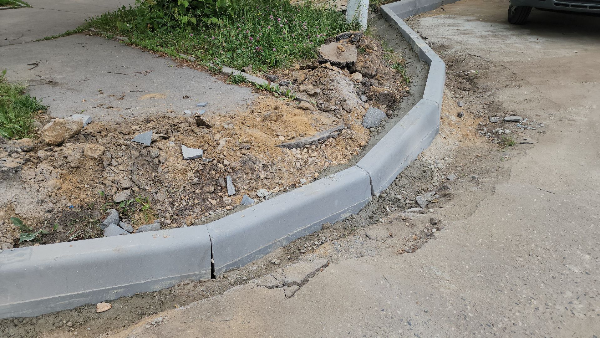 кашира, ожерелье, улица советская, ремонт дороги, бортовой камень, бордюры, парк дубовая роща,