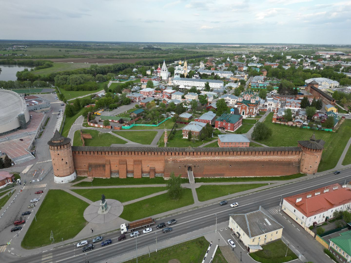видео с коптера, коломна, кремль, туризм,