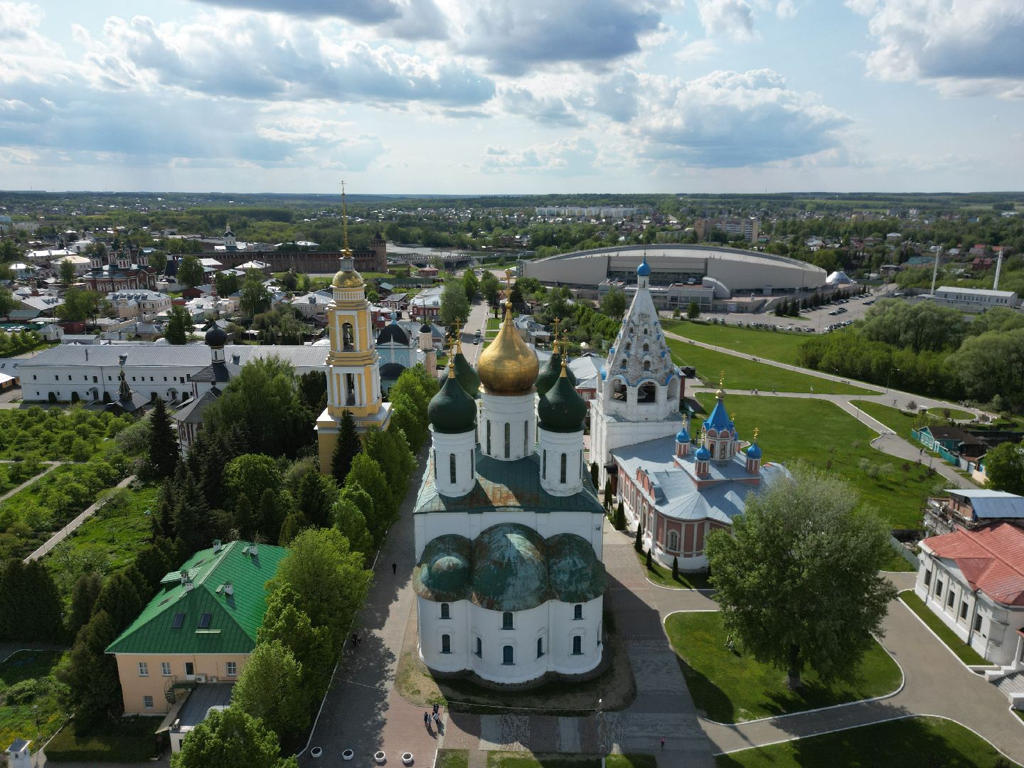 видео с коптера, коломна, храм,